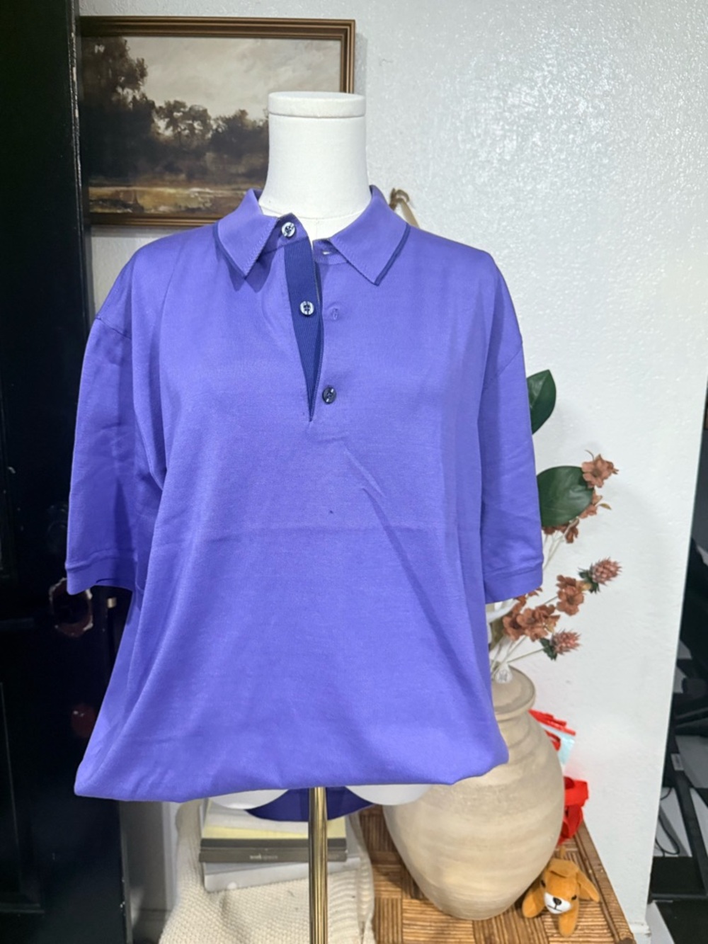 Kids Short-Sleeve Purple Polo Shirt